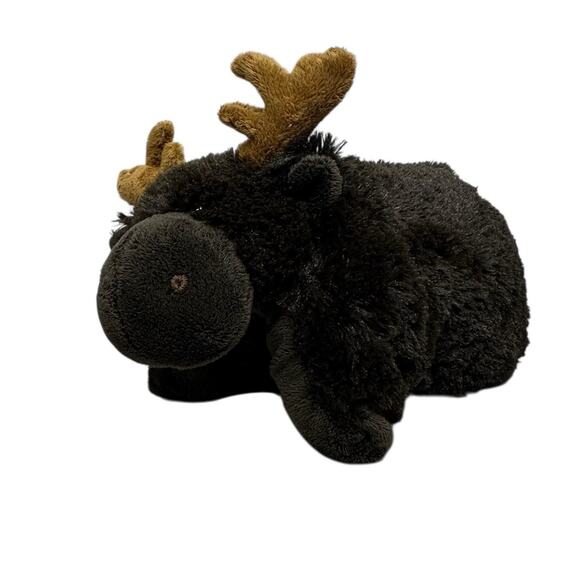 Pillow Pets Pee Wees 11 inch Chocolate Moose Brown Plush Stuffed Animal Toy Soft - Picture 3 of 8
